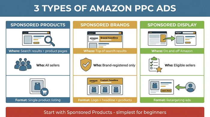 Where Amazon PPC Ads Appear - Three Ad Types Compared