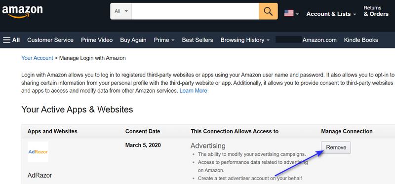 Remove AdRazor from Amazon Advertising